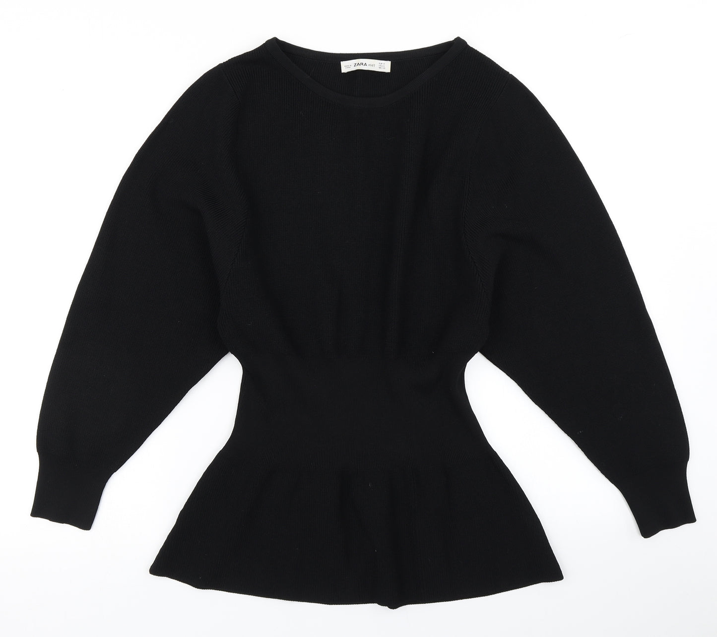 Zara Womens Black  Knit Pullover Jumper Size S
