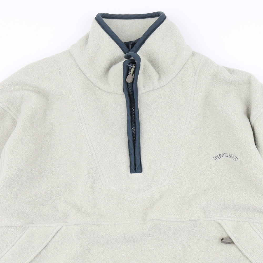 Oxford Blue Mens Blue  Fleece Pullover Sweatshirt Size M