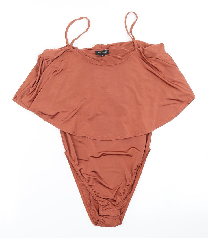 River Island Womens Brown Bodysuit One-Piece Size 6