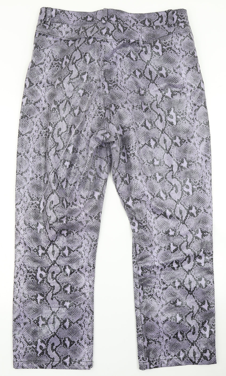 Daisy Street Womens Purple Animal Print  Chino Trousers Size 14 L25 in