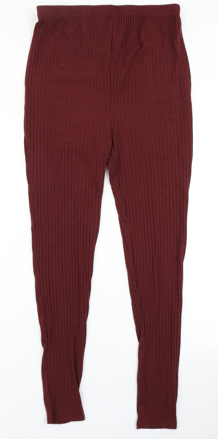 Boohoo Womens Red   Carpenter Trousers Size 8 L27 in