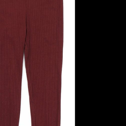 Boohoo Womens Red   Carpenter Trousers Size 8 L27 in