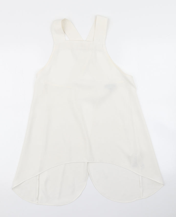 Topshop Womens White   Basic Blouse Size 6  - Open Back