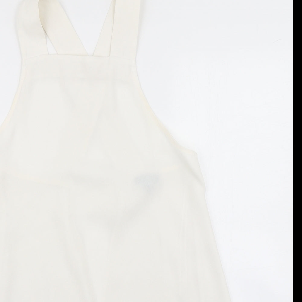 Topshop Womens White   Basic Blouse Size 6  - Open Back