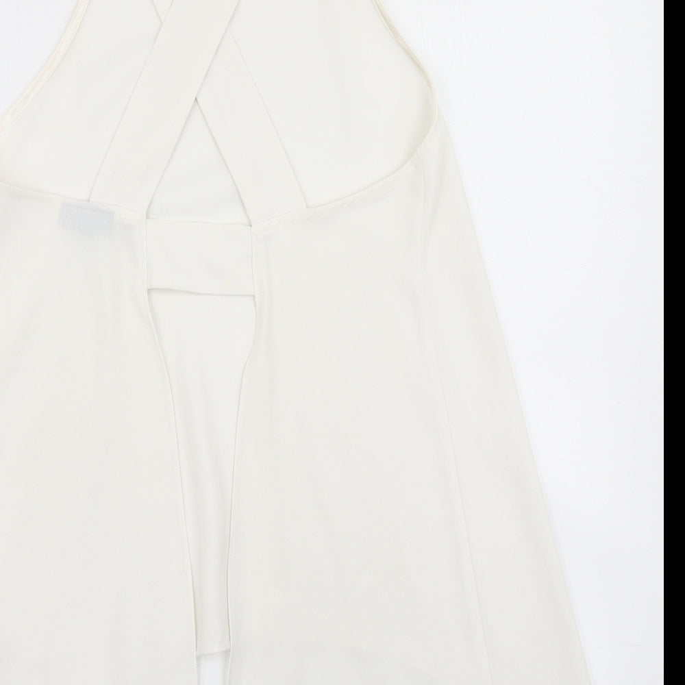 Topshop Womens White   Basic Blouse Size 6  - Open Back
