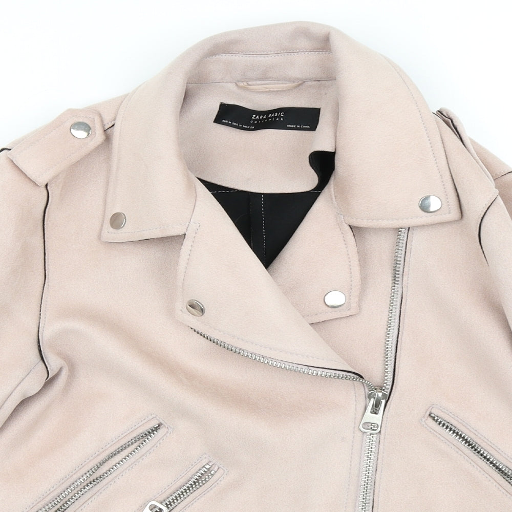 Zara Womens Pink   Biker Jacket Size M