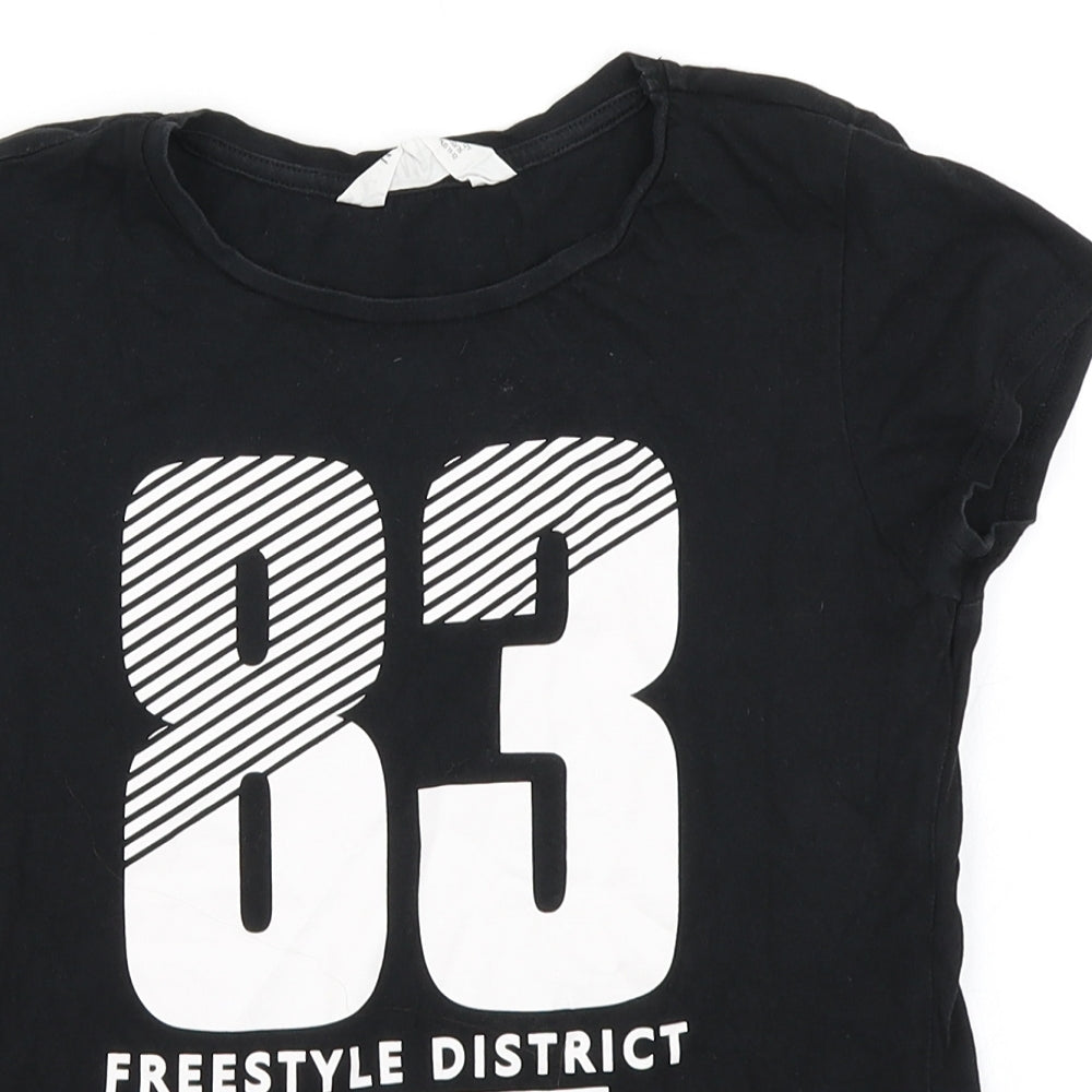 H&M Girls Black   Basic T-Shirt Size 11-12 Years