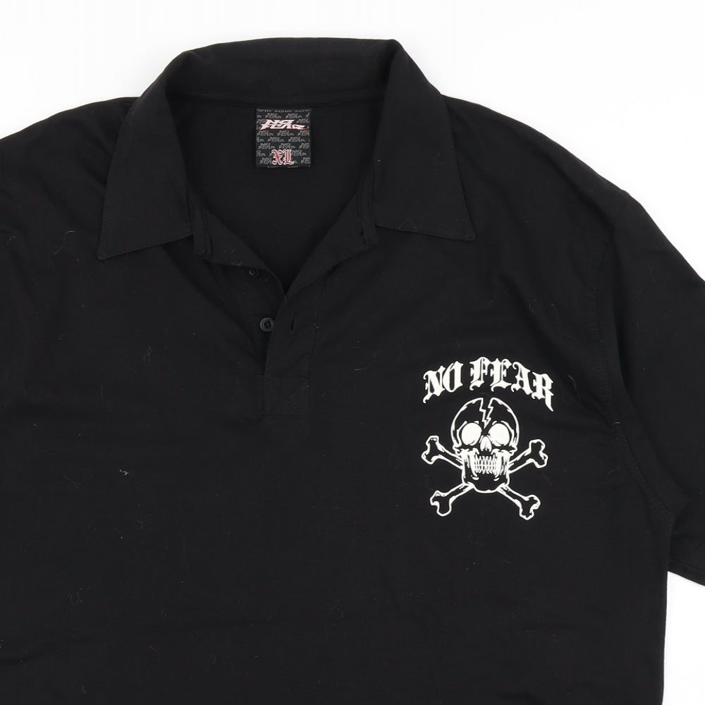 No Fear Mens Black    Polo Size XL