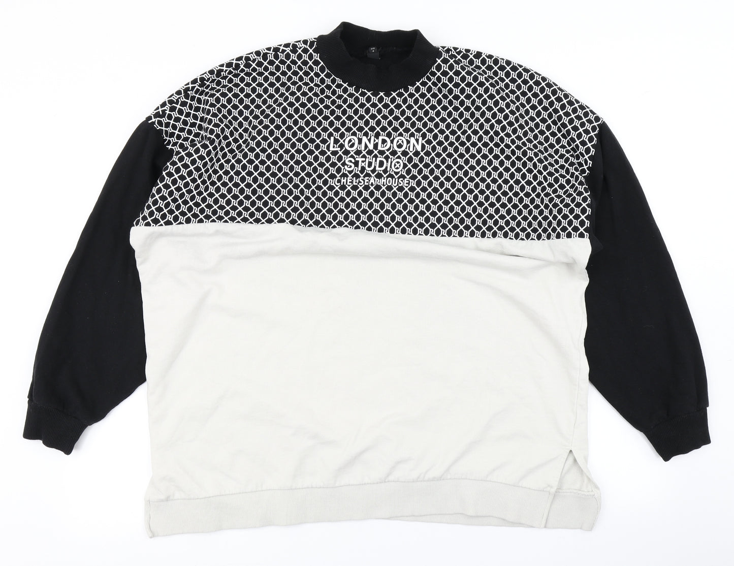 River Island Mens White   Pullover Sweatshirt Size L