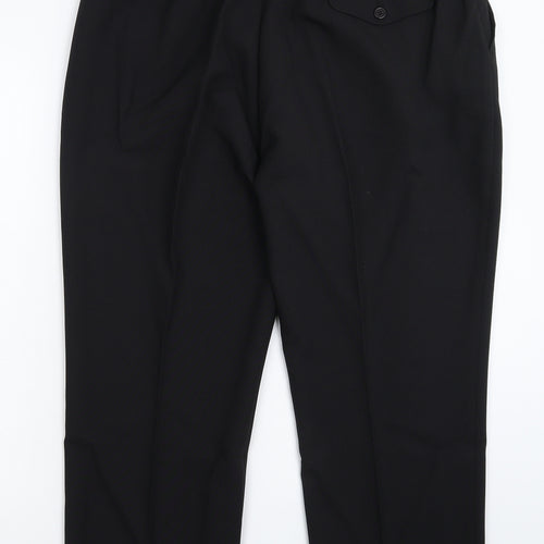Premier Mens Black   Dress Pants Trousers Size 38 L28 in