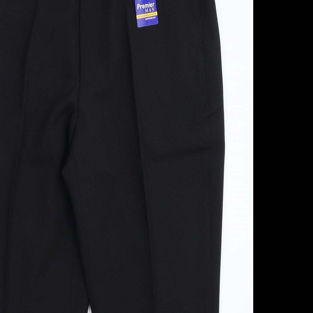 Premier Mens Black   Dress Pants Trousers Size 38 L28 in