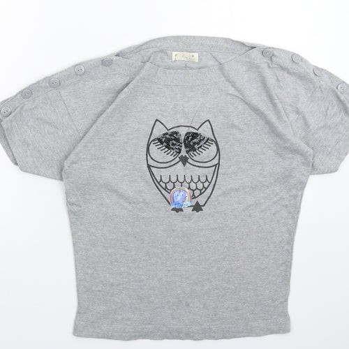 NEXT Womens Grey  Knit Basic T-Shirt Size 8