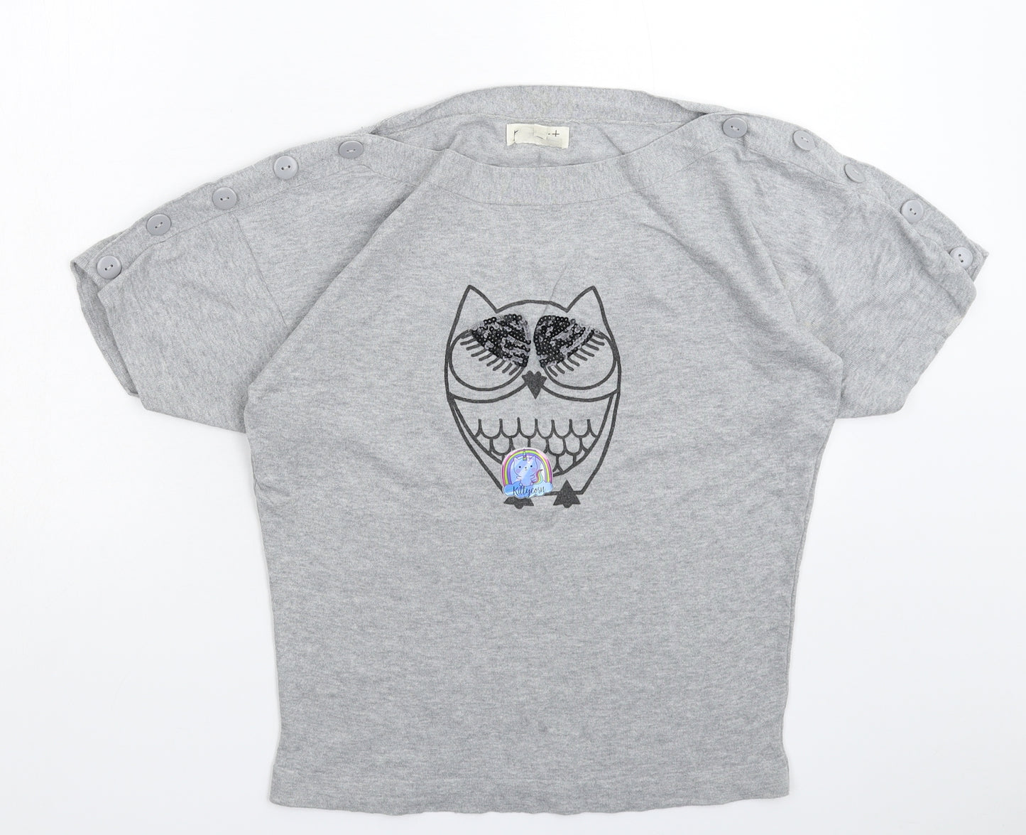 NEXT Womens Grey  Knit Basic T-Shirt Size 8
