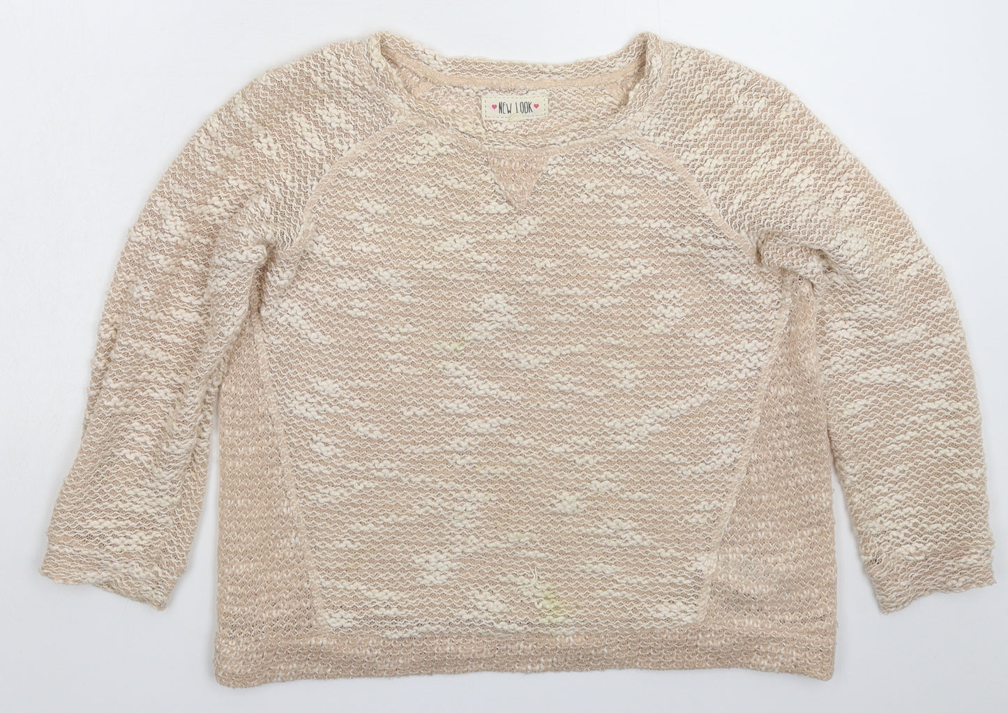 New Look Womens Beige  Knit Pullover Jumper Size 8