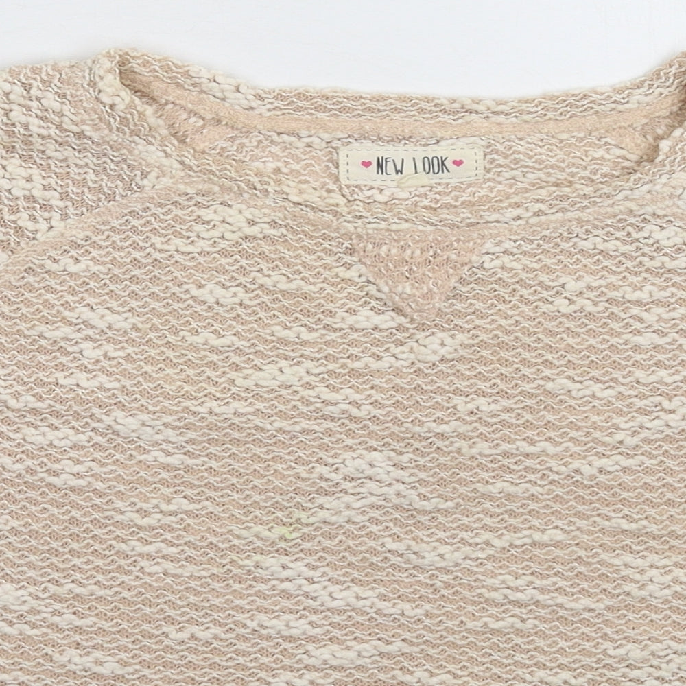 New Look Womens Beige  Knit Pullover Jumper Size 8