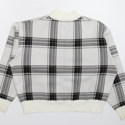 New Look Womens Multicoloured Check Knit Pullover Jumper Size M