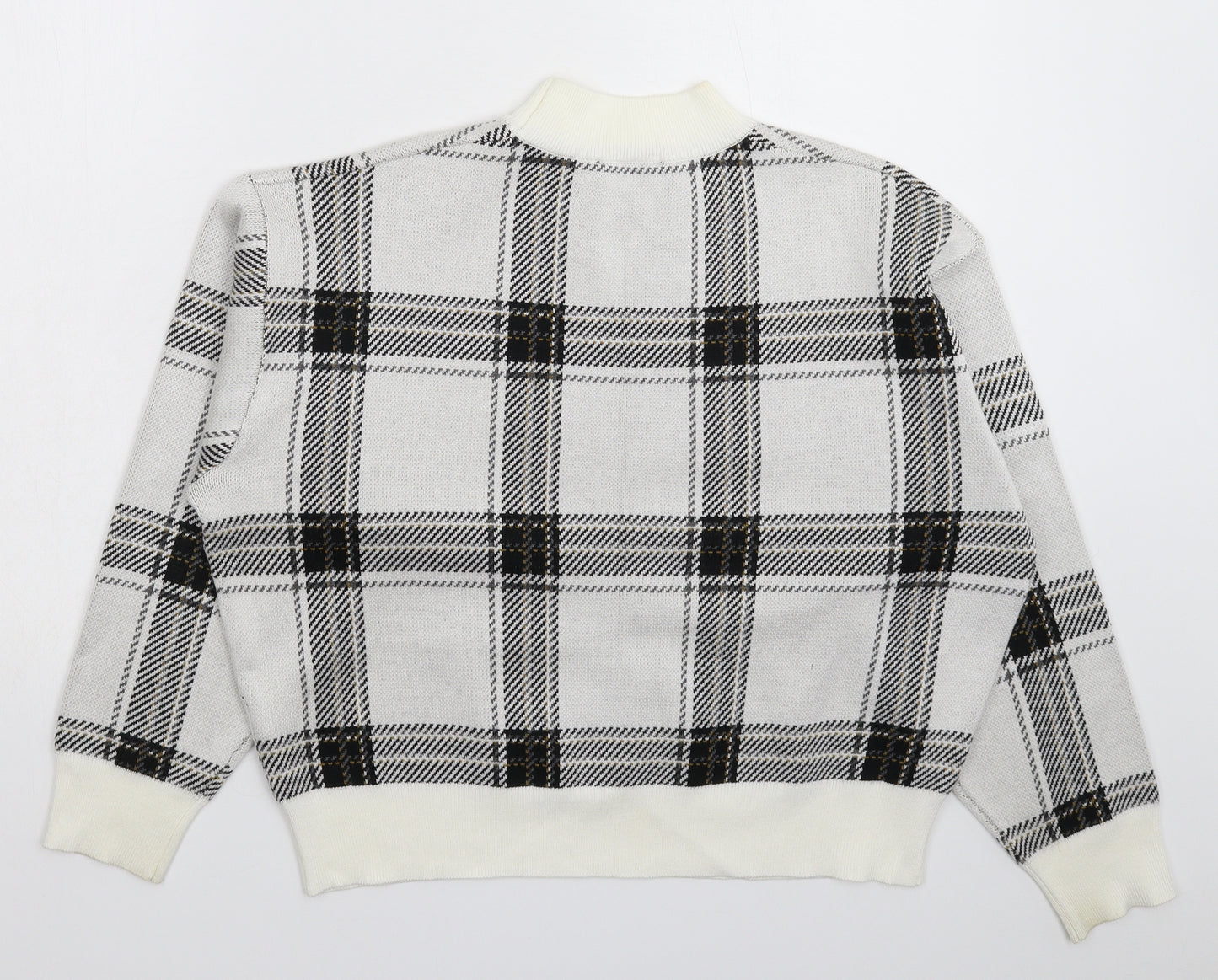 New Look Womens Multicoloured Check Knit Pullover Jumper Size M