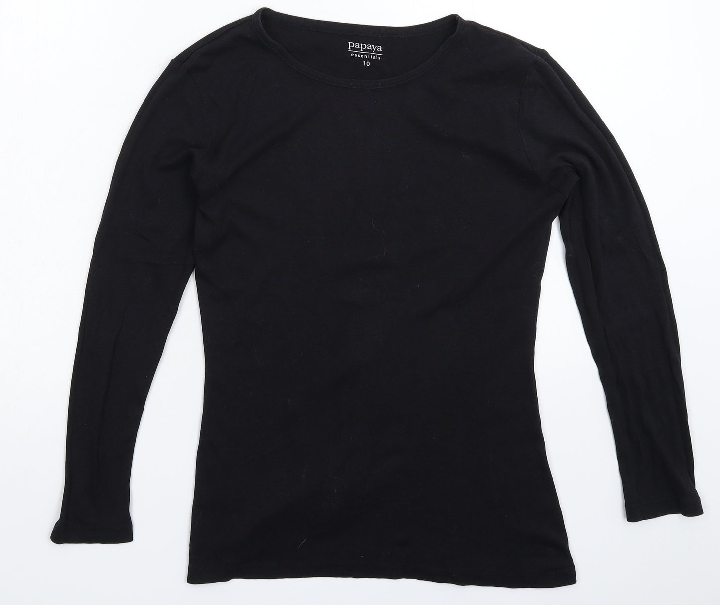 Papaya Womens Black   Basic T-Shirt Size 10