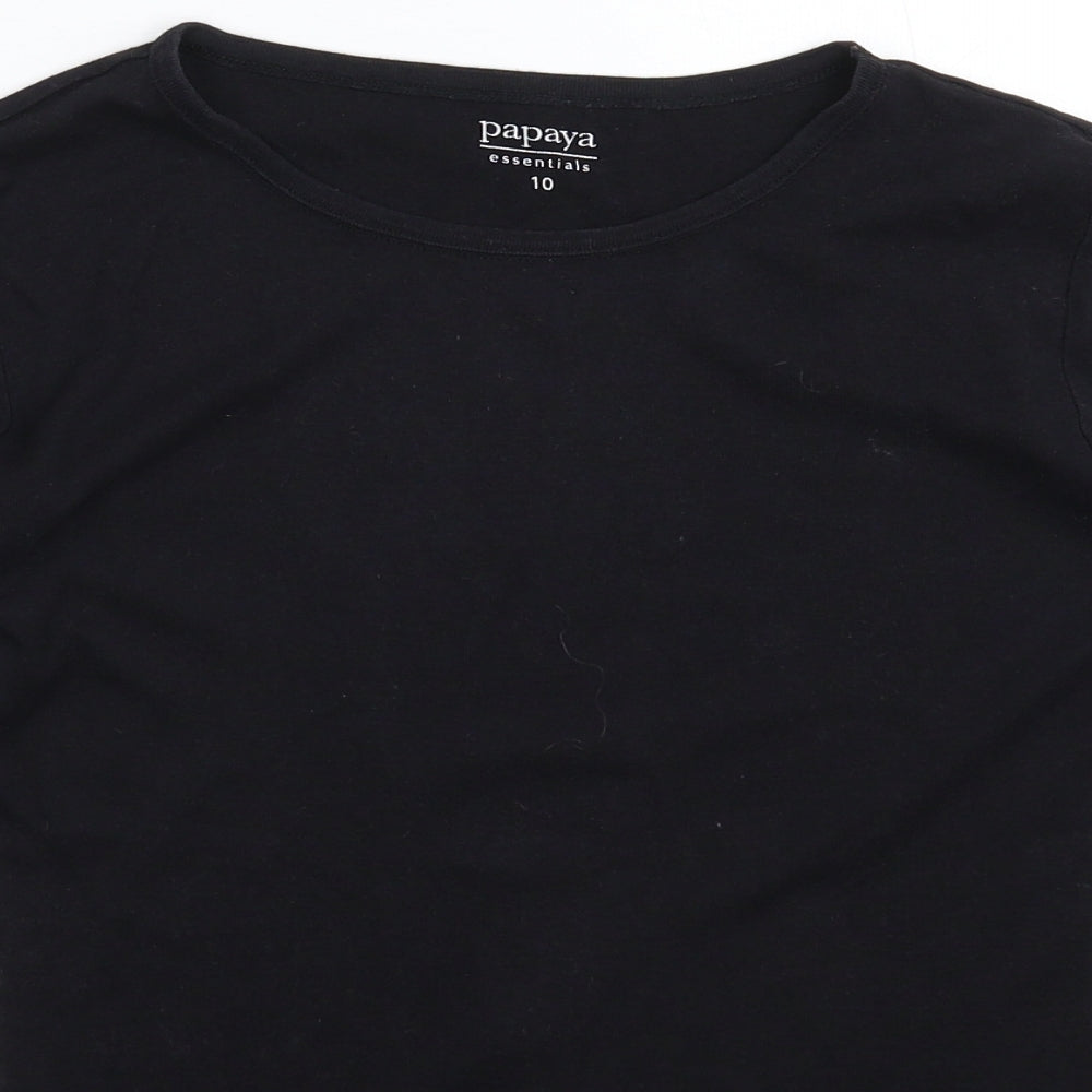 Papaya Womens Black   Basic T-Shirt Size 10
