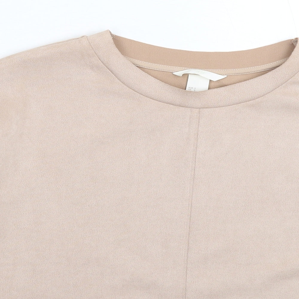 H&M Womens Beige   Pullover Sweatshirt Size S