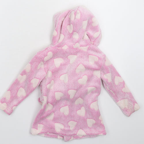 Kids&Co Girls Pink Solid Fleece Kimono Robe Size 9-12 Months