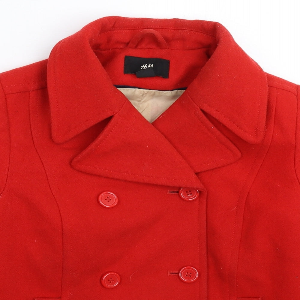 H&M Womens Red   Jacket Blazer Size 10