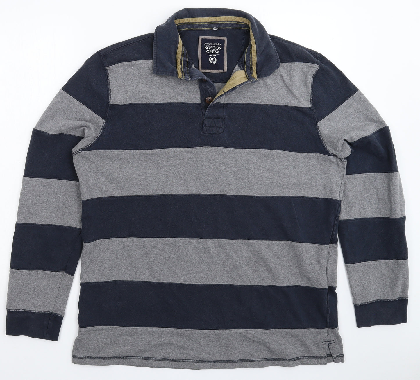 George Mens Multicoloured Striped   Polo Size L