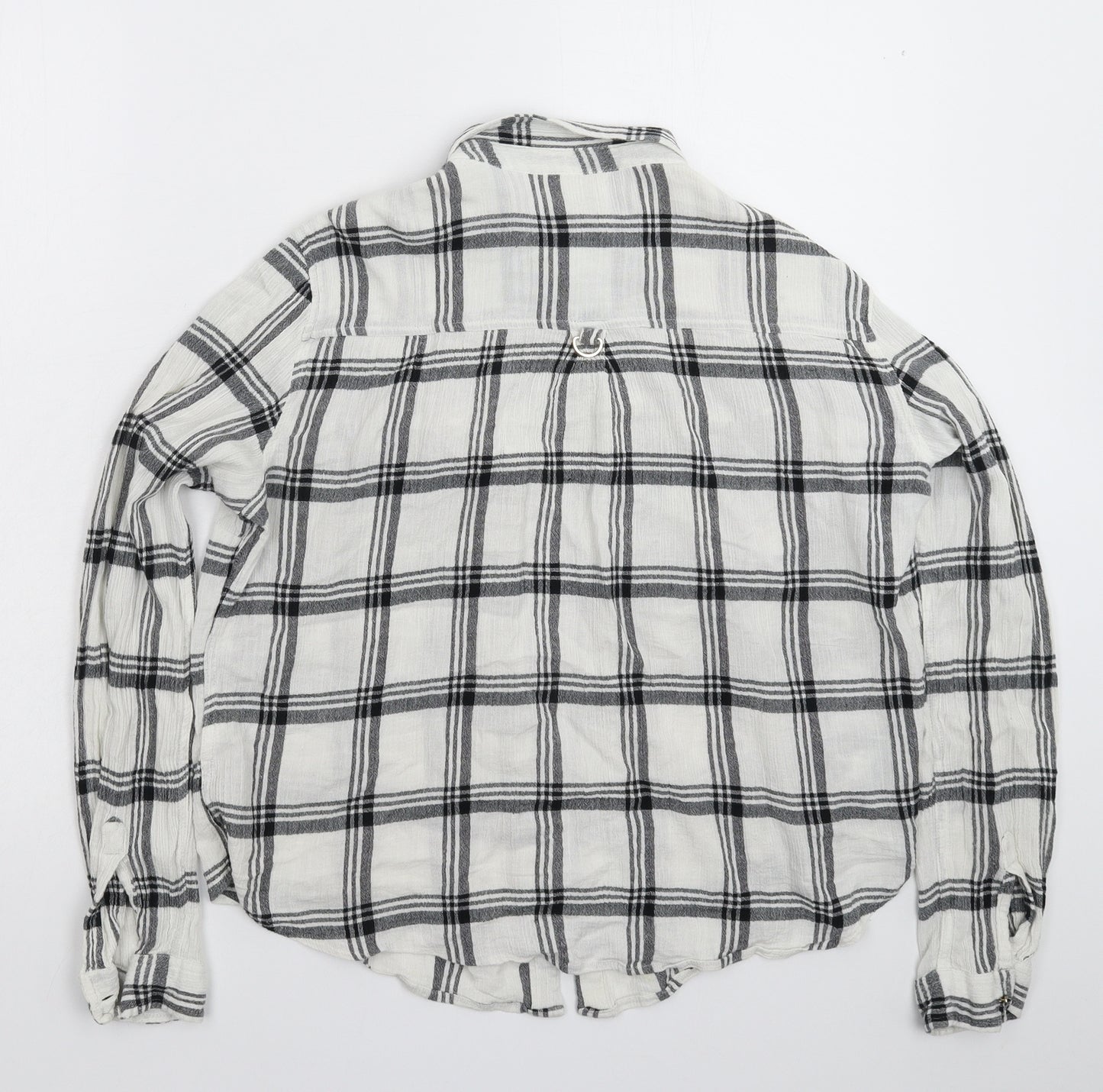 River Island Womens White Check  Basic Button-Up Size 12