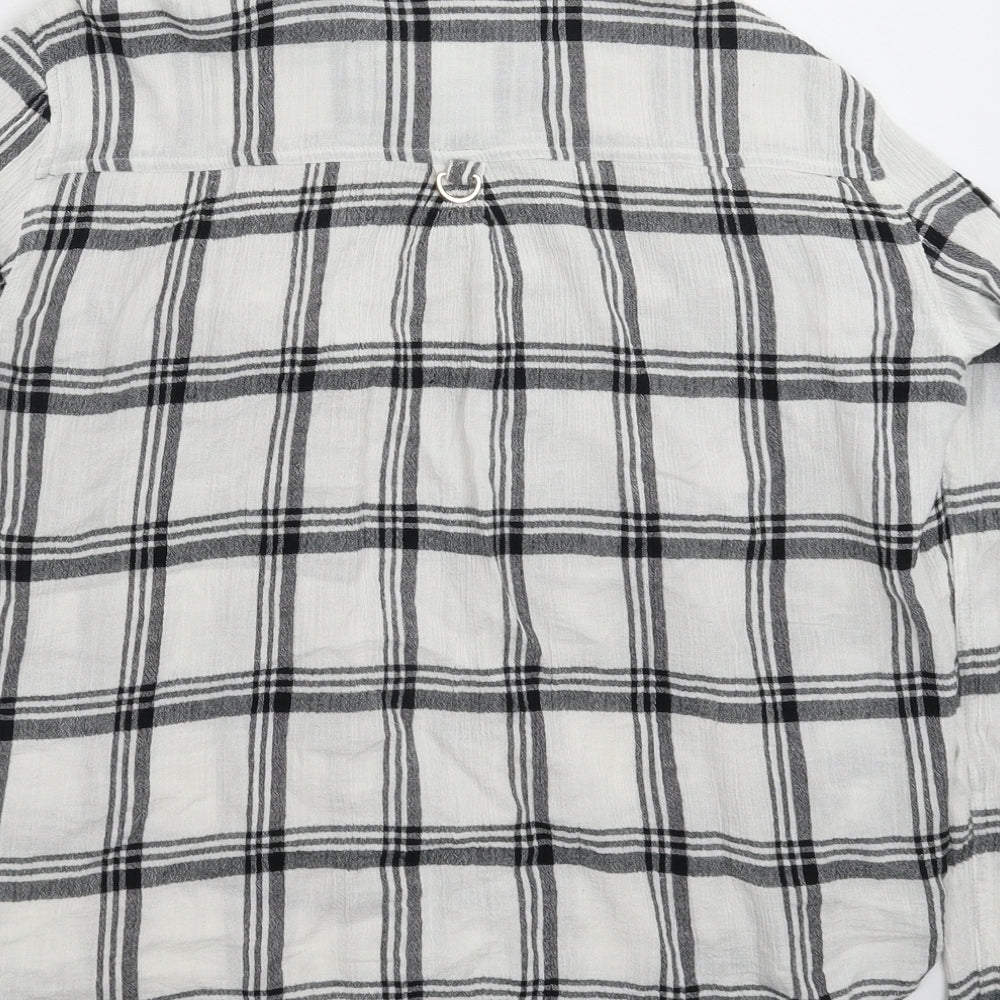 River Island Womens White Check  Basic Button-Up Size 12