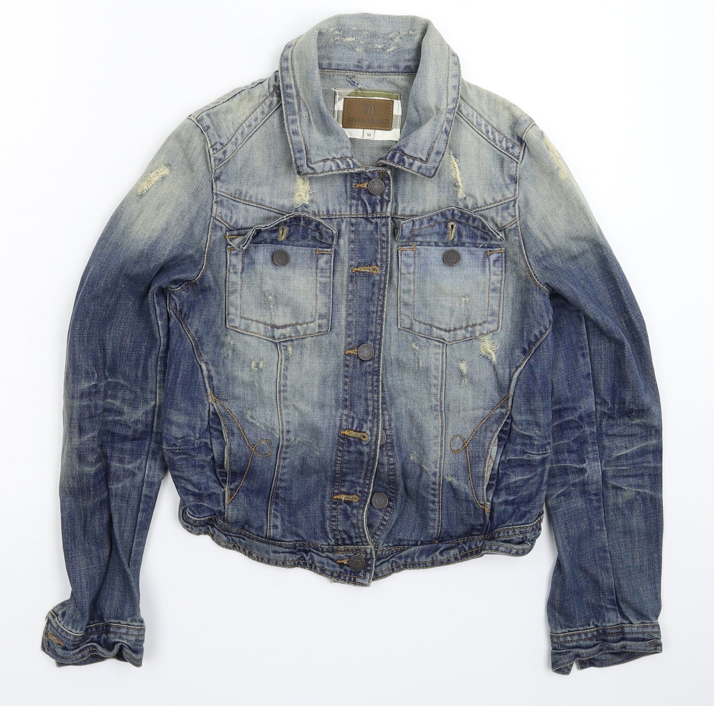 River Island Womens Blue  Denim Jacket  Size 10