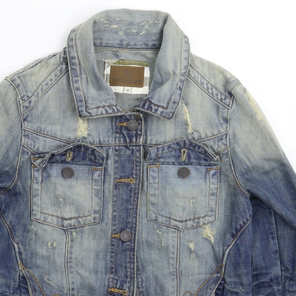 River Island Womens Blue  Denim Jacket  Size 10