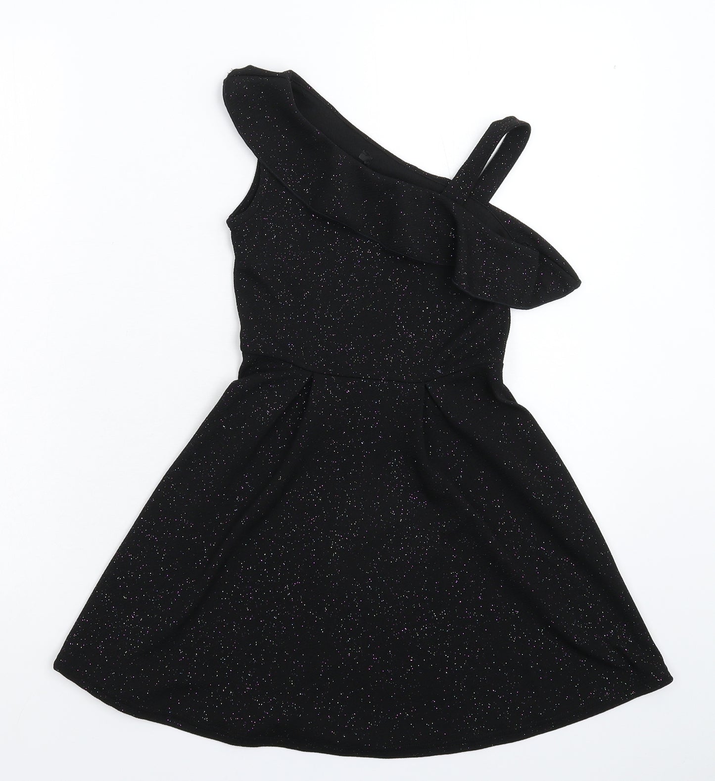 Preworn Girls Black   Fit & Flare  Size 9 Years