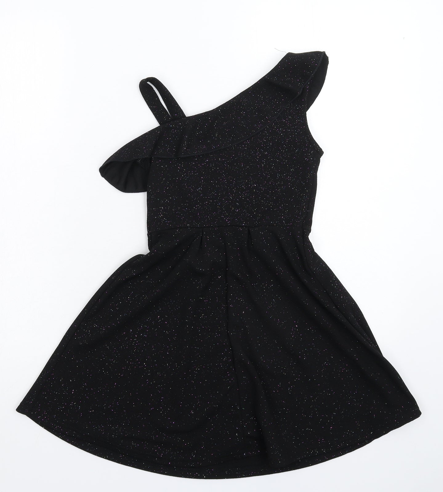 Preworn Girls Black   Fit & Flare  Size 9 Years