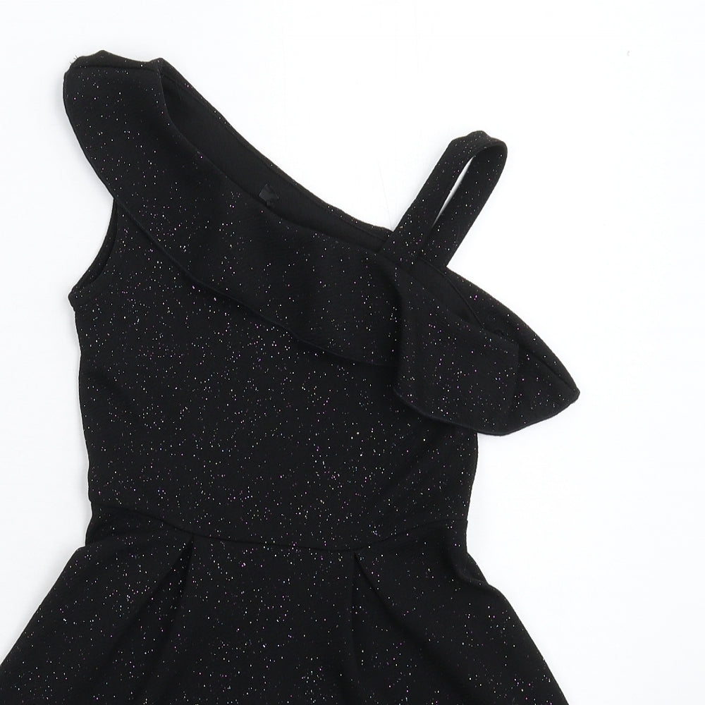 Preworn Girls Black   Fit & Flare  Size 9 Years