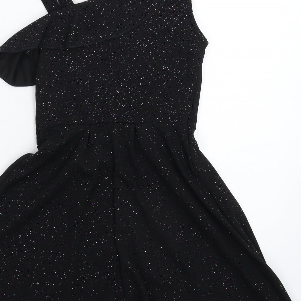 Preworn Girls Black   Fit & Flare  Size 9 Years
