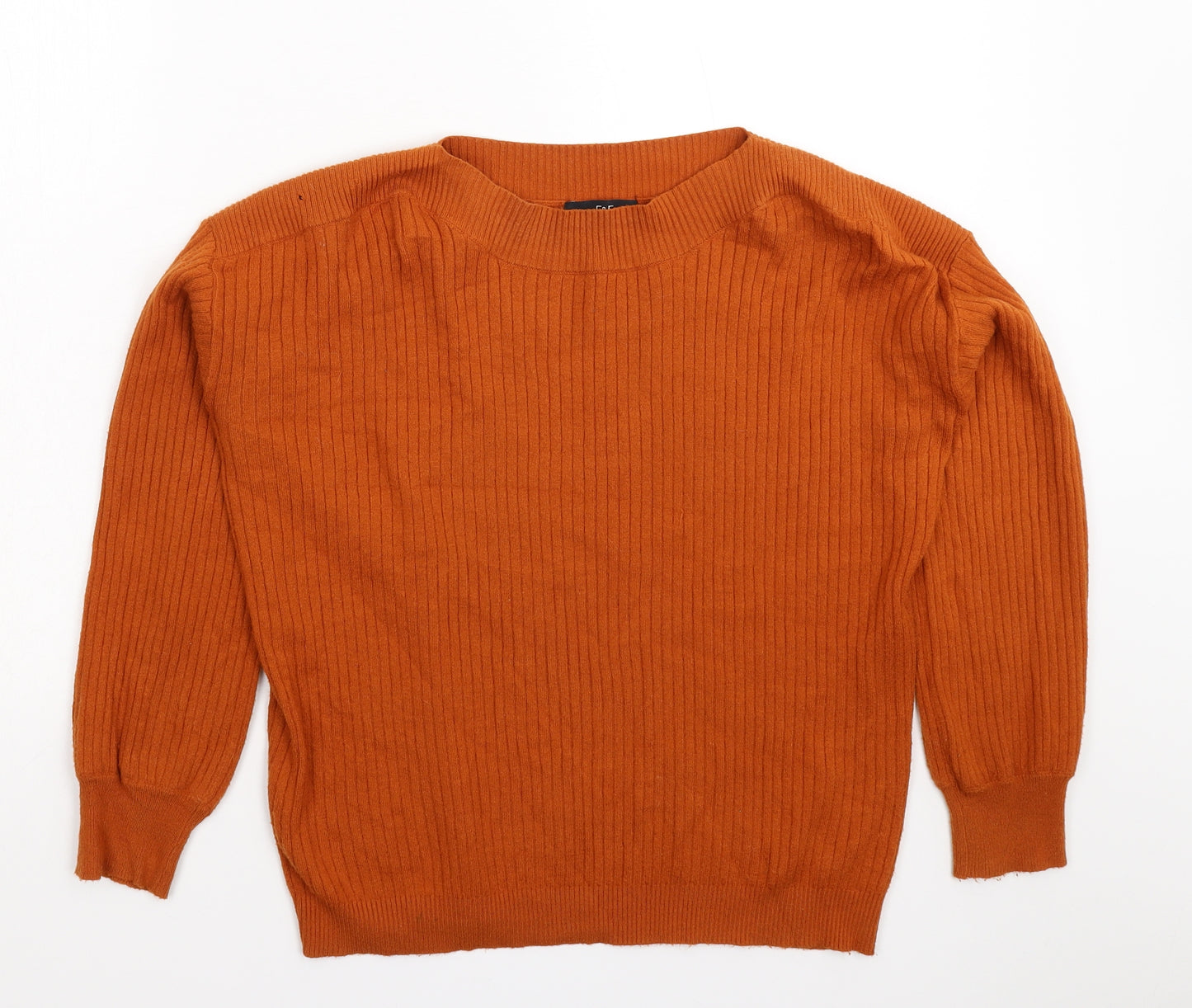 F&F Womens Brown  Knit Pullover Jumper Size 8