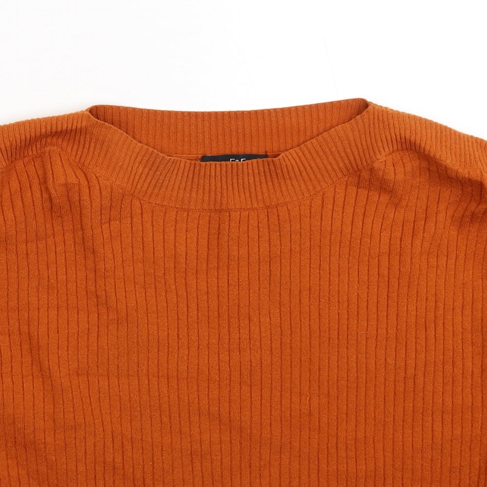 F&F Womens Brown  Knit Pullover Jumper Size 8