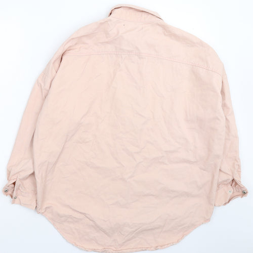 Missguided Womens Pink  Denim Basic Button-Up Size 8  - Oversized