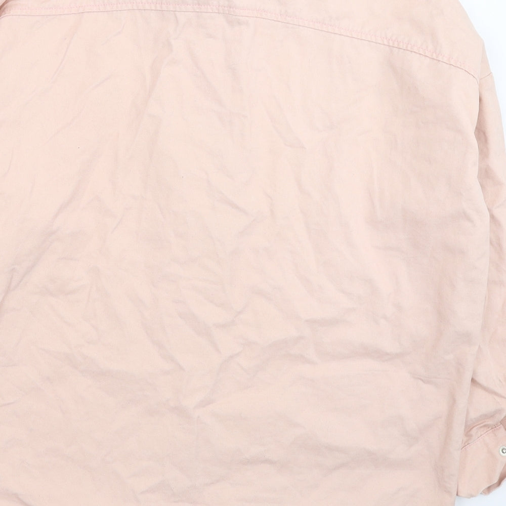 Missguided Womens Pink  Denim Basic Button-Up Size 8  - Oversized