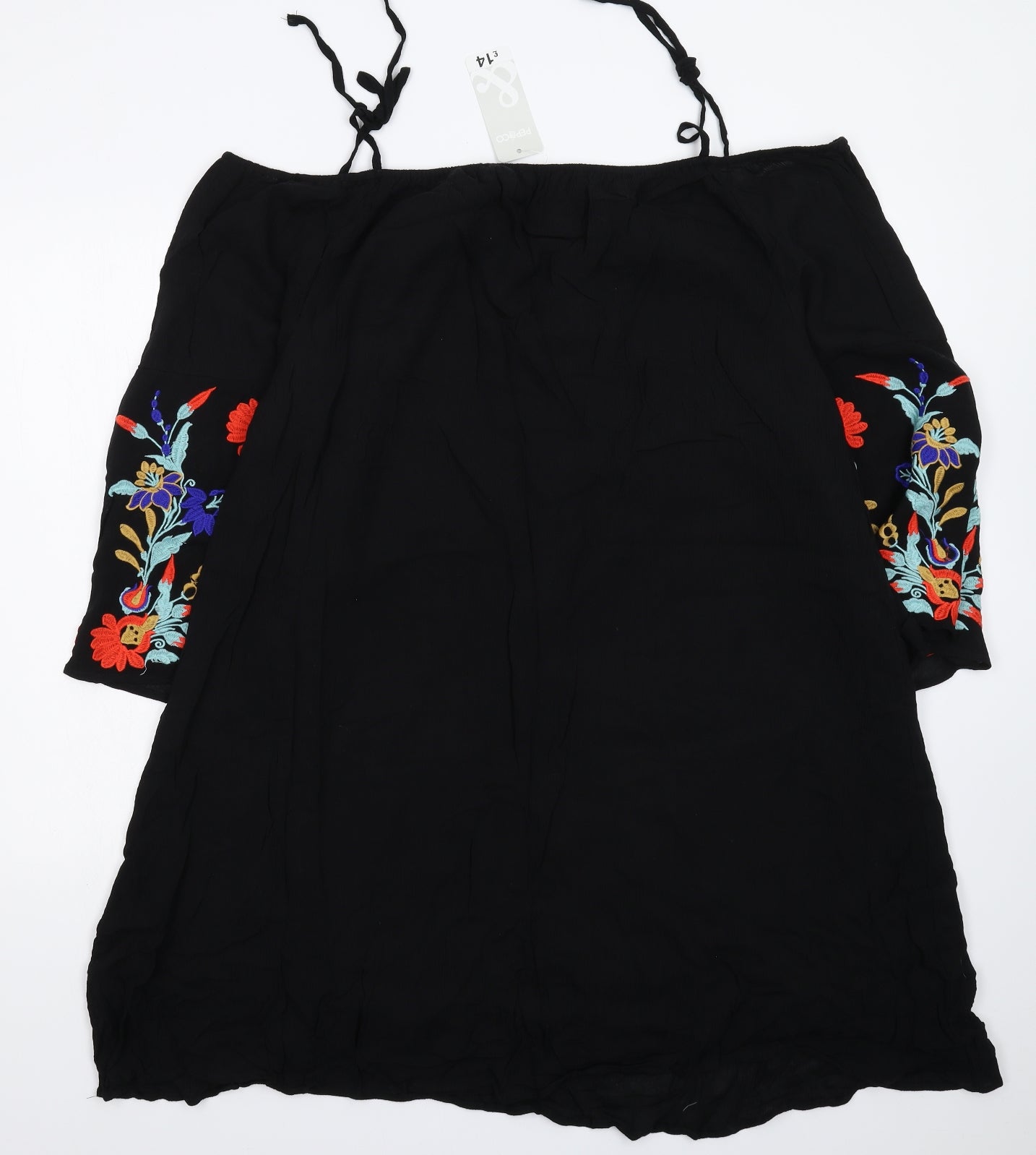 Pep&Co Womens Black Floral  Mini  Size 18