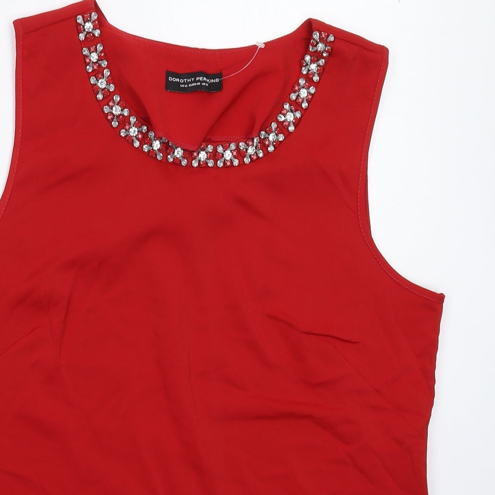 Dorothy Perkins Womens Red   Basic Tank Size 18