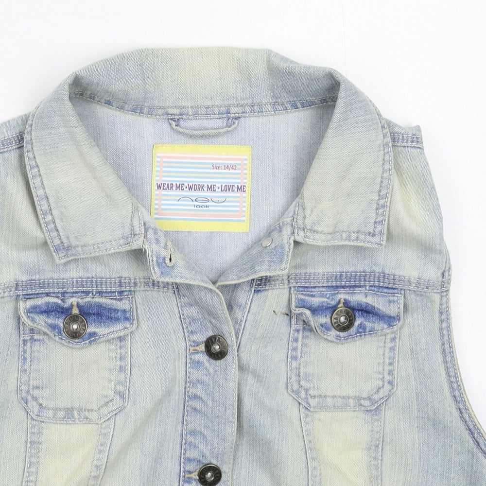 New Look Womens Blue  Denim Gilet Jacket Size 14