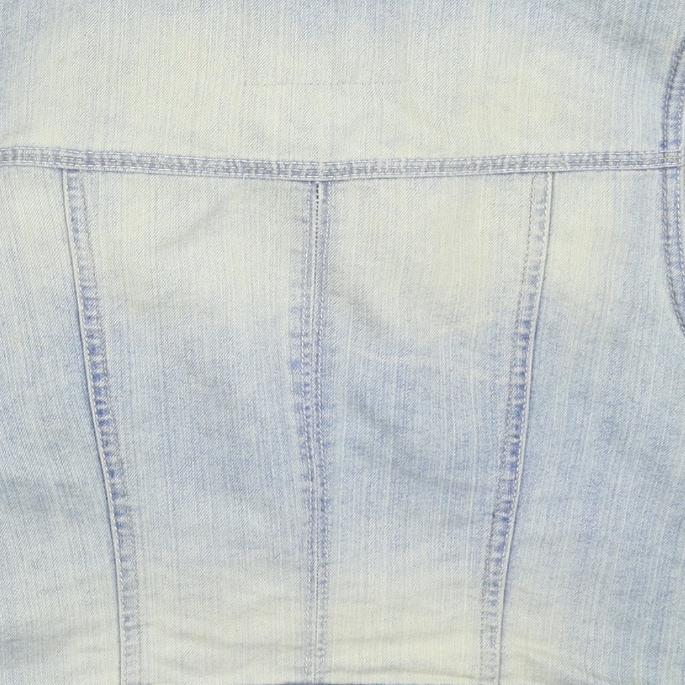 New Look Womens Blue  Denim Gilet Jacket Size 14