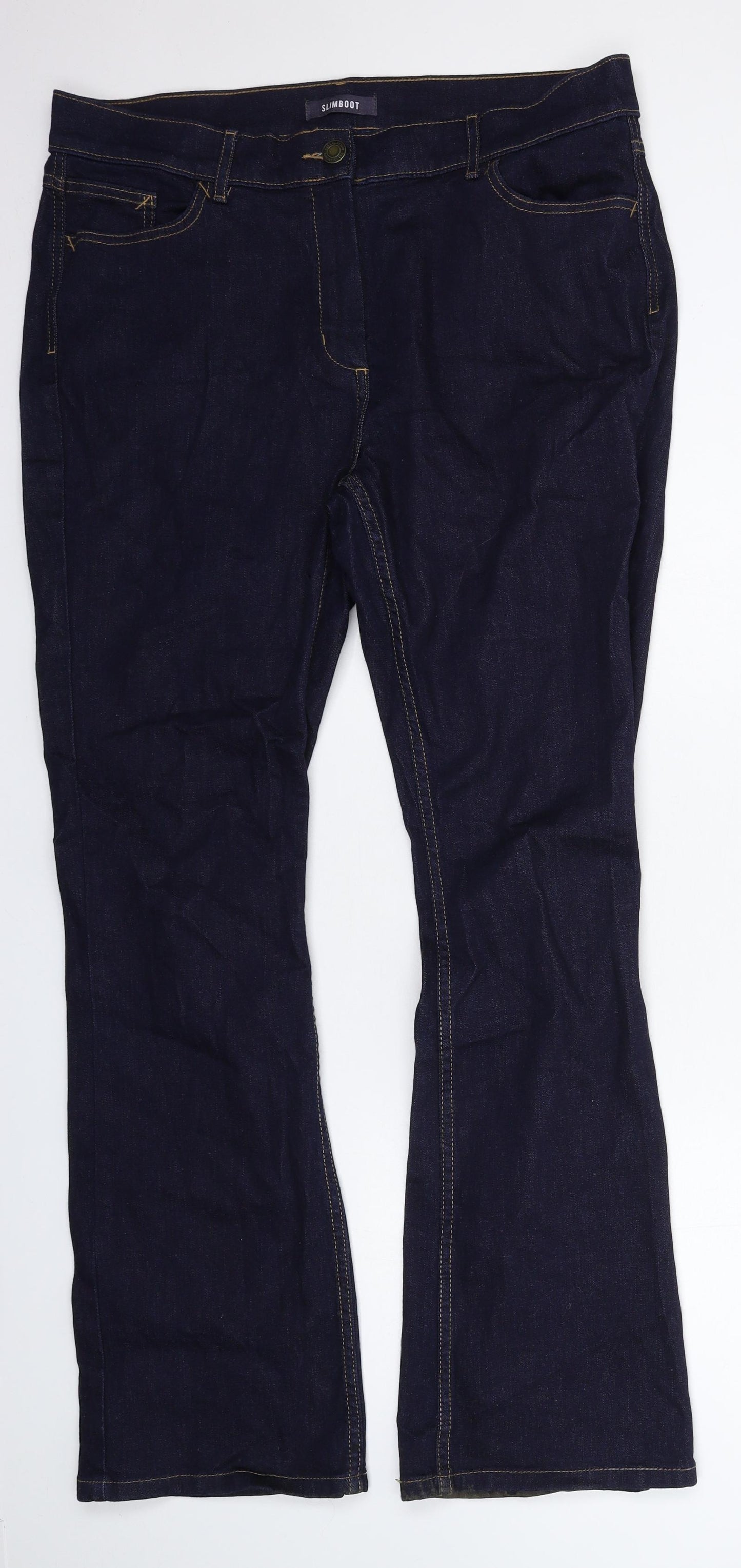 Marks and Spencer Womens Blue  Denim Bootcut Jeans Size 16 L32 in