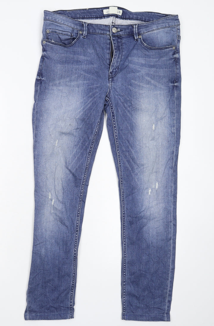 H&M Womens Blue Denim Skinny Jeans Size 33 in L27 in