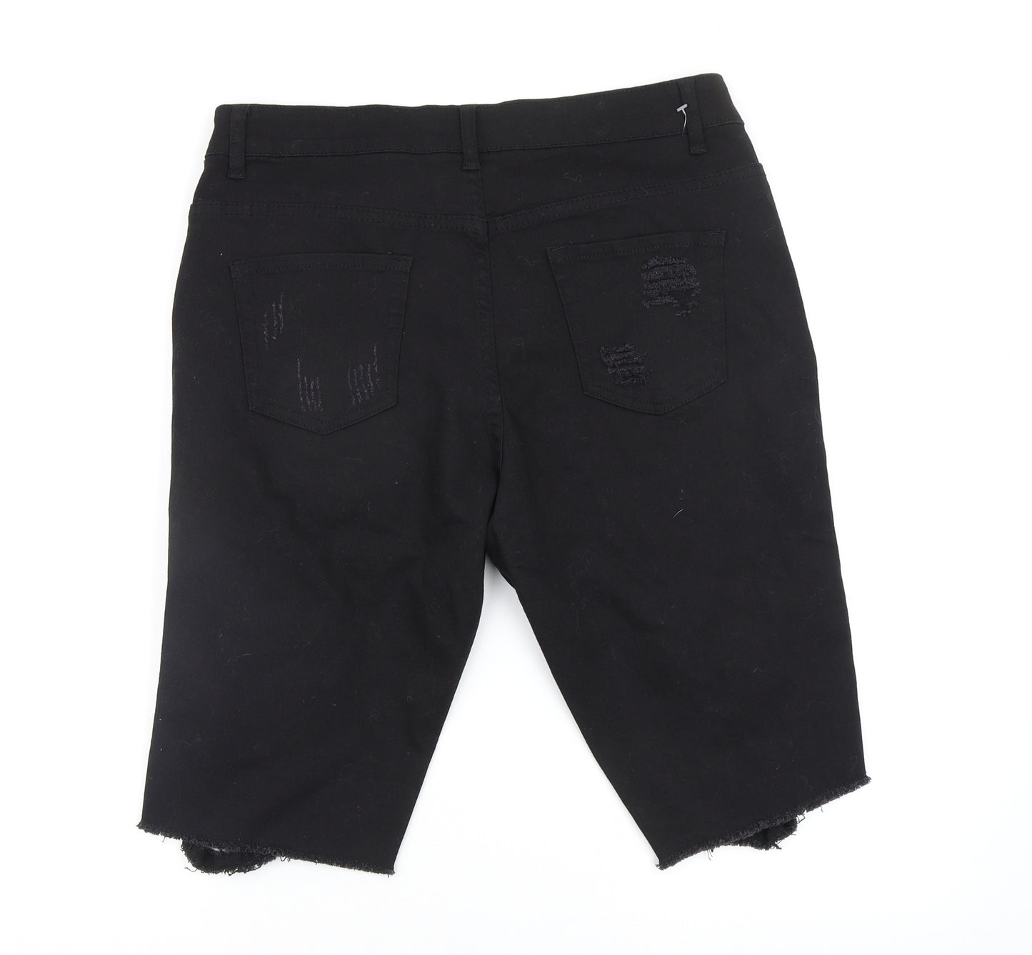 Fashion Victim Mens Black   Chino Shorts Size 33 in - ripped shorts