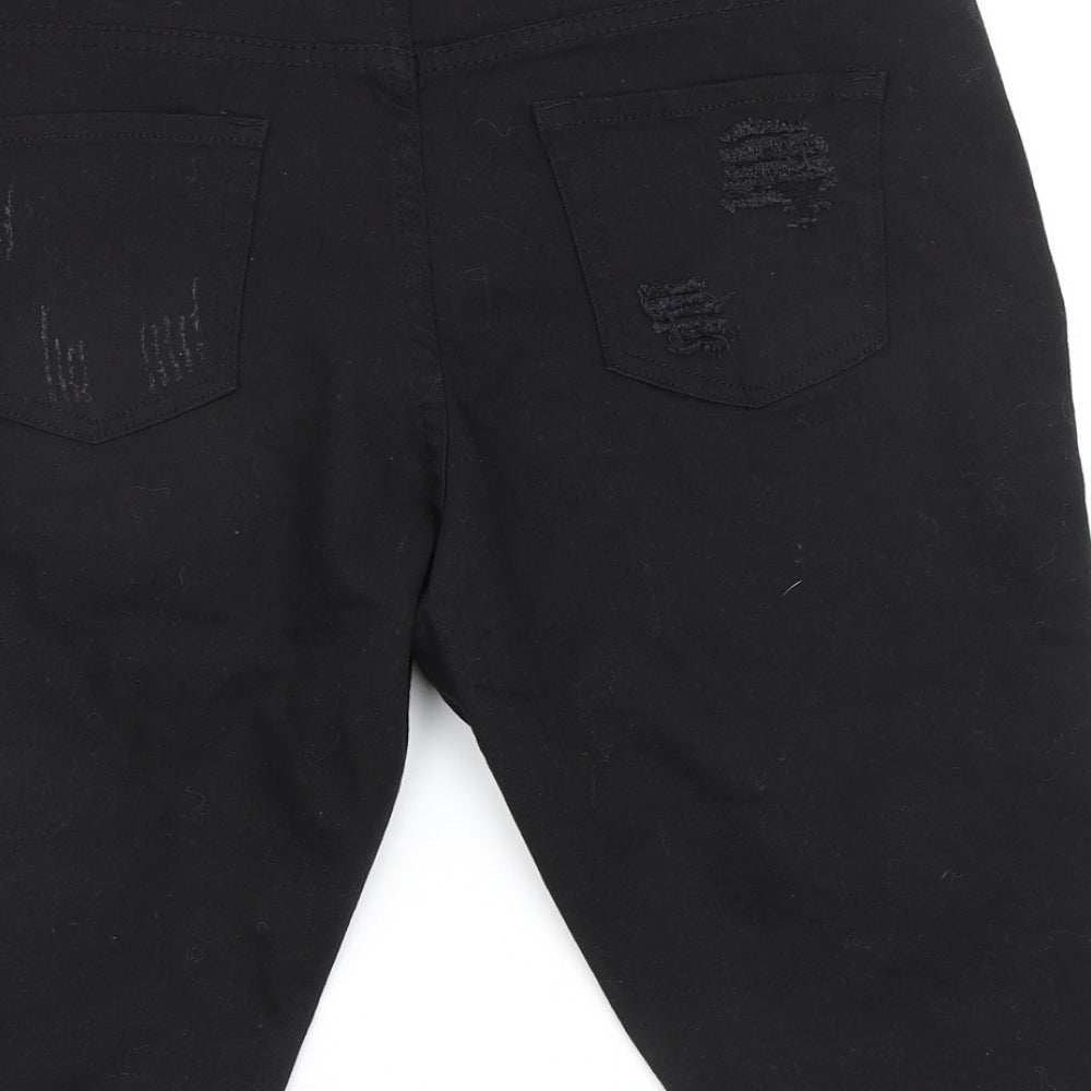 Fashion Victim Mens Black   Chino Shorts Size 33 in - ripped shorts