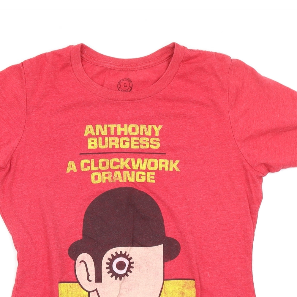 out of print Womens Red   Basic T-Shirt Size L