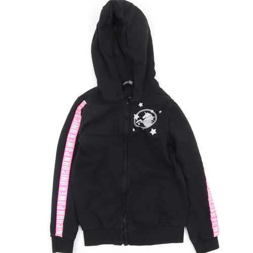pep and co Girls Black   Full Zip Jumper Size 6-7 Years
