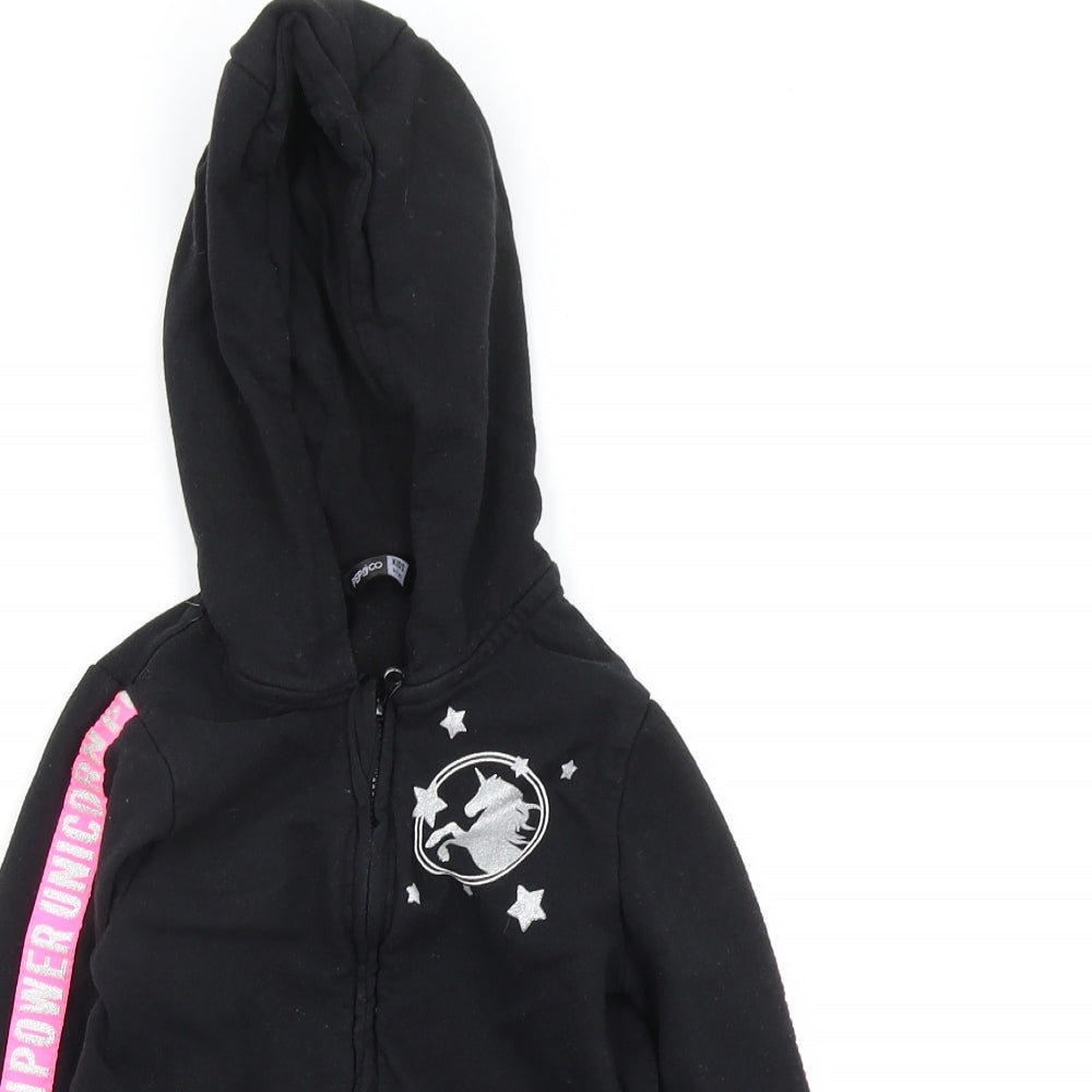 pep and co Girls Black   Full Zip Jumper Size 6-7 Years